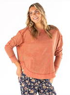 simply southern - Rust Waffle Shirt