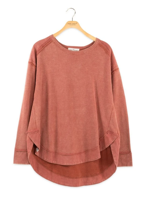 simply southern - Rust Waffle Shirt