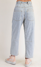 STRIPED WASHED TWILL LOW SLUNG JEANS