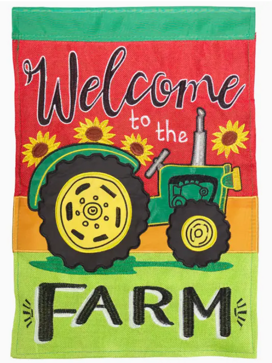 Welcome to the Farm Applique Flag
