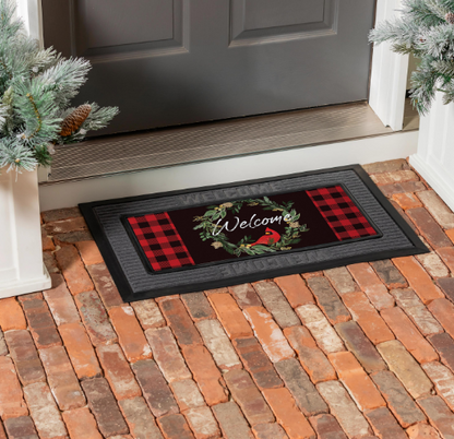 Welcoming Cardinal Wreath Sassafras Switch Mat