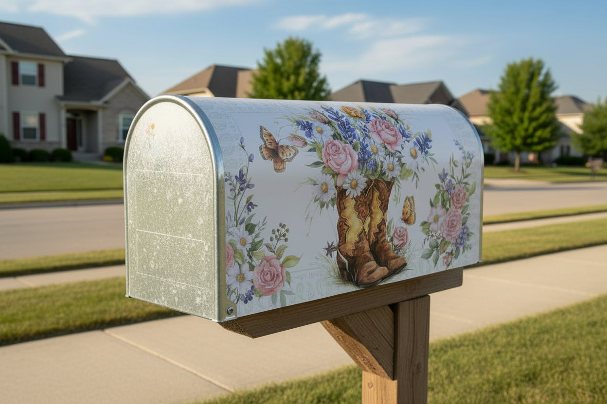 Western Boots Mailbox Cover