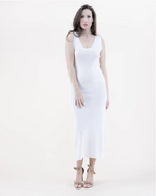 Neutral Sleeveless Dress Small Mesh Stitch Knit Dress