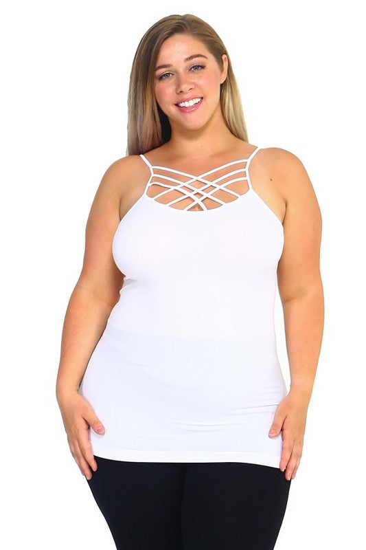 SEAMLESS TRIPLE CRISS-CROSS FRONT CAMI One Size