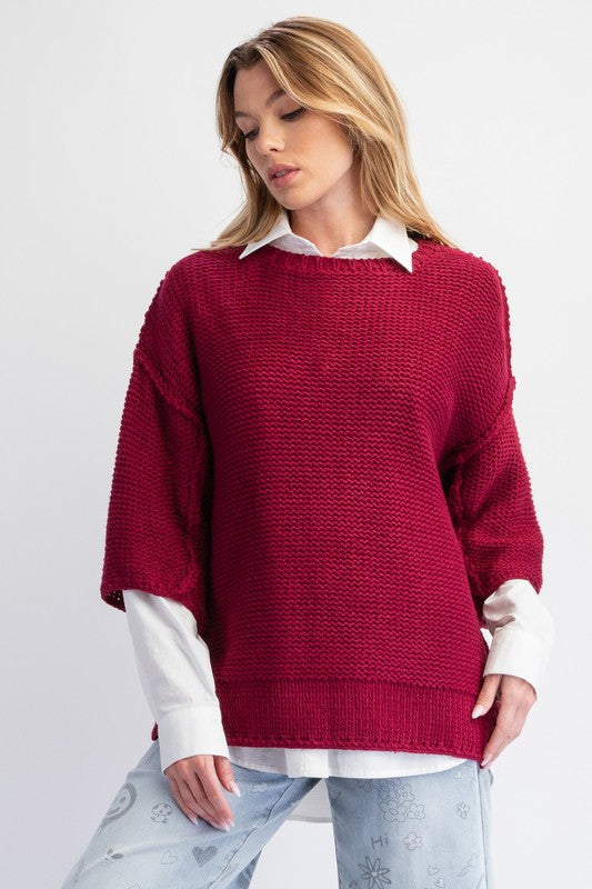 Easel Chunky And Cozy Oversized Knit Sweater