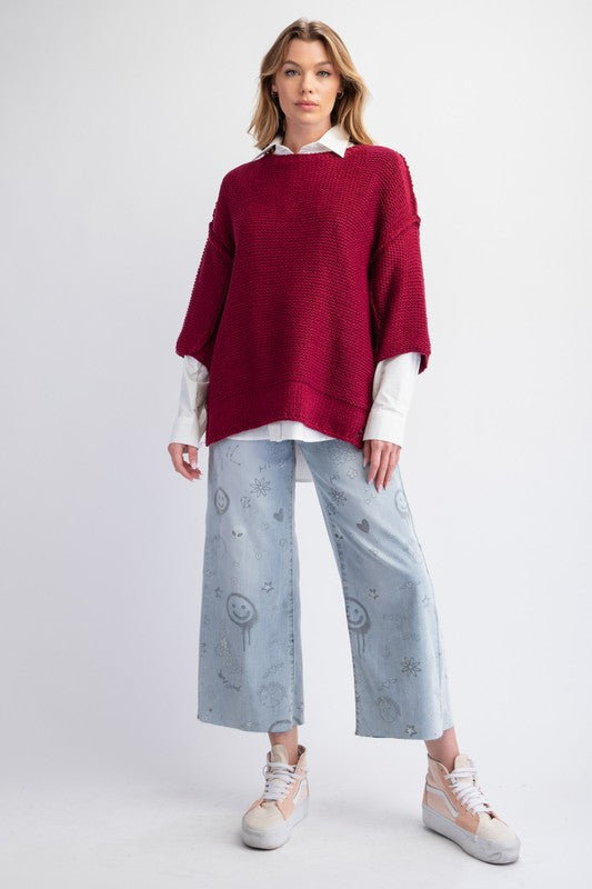 Easel Chunky And Cozy Oversized Knit Sweater