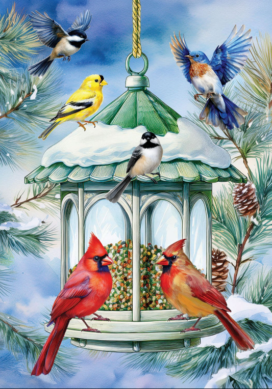 Winter Feeder-Flag by Erin Walters