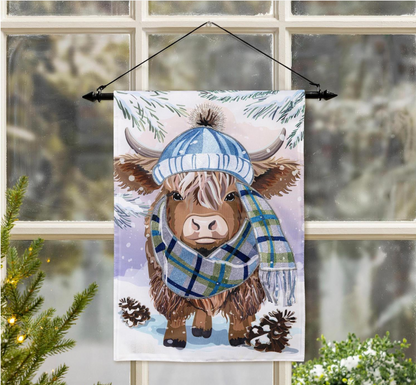 Winter Highland Cow Applique