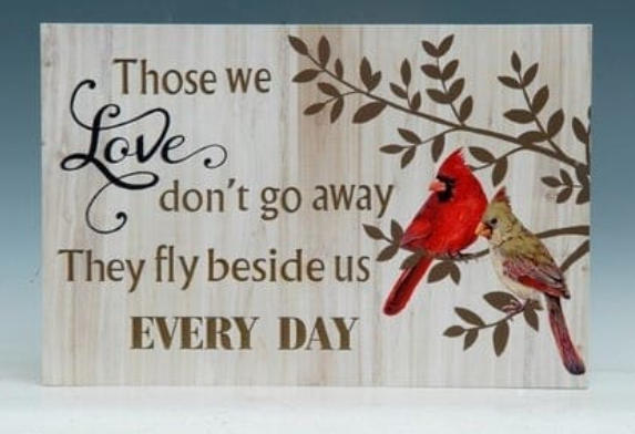 Wooden Cardinal Memorial Plaque