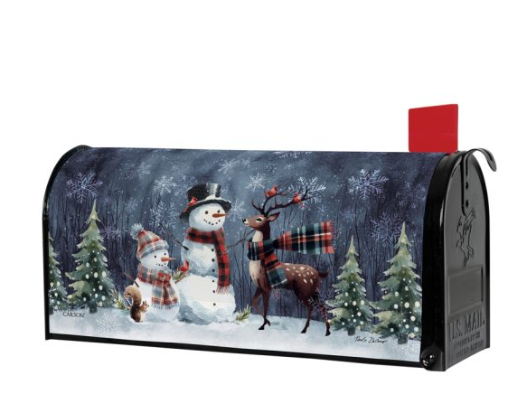 "Woodland Snowman" Mailbox Cover