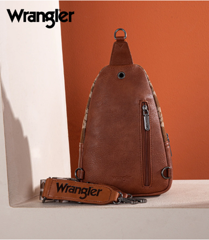 WG2212-226 Wrangler Southwestern Print Small Canvas Sling Bag/Crossbody/Chest Bag