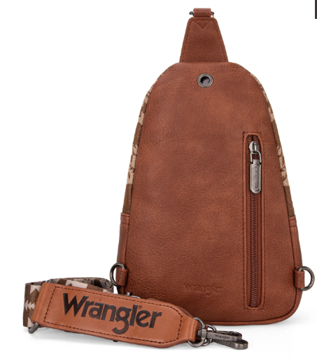WG2212-226 Wrangler Southwestern Print Small Canvas Sling Bag/Crossbody/Chest Bag