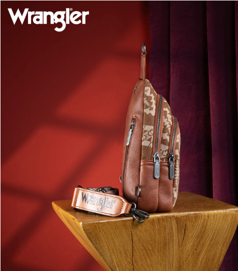 WG2212-226 Wrangler Southwestern Print Small Canvas Sling Bag/Crossbody/Chest Bag