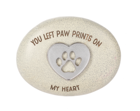 Pet Memorial Stones w. silver paw