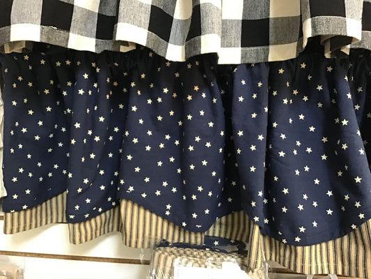 Fairfield indigo star valance