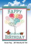 Happy Birthday Dauchsaund Dog House Flag H1456