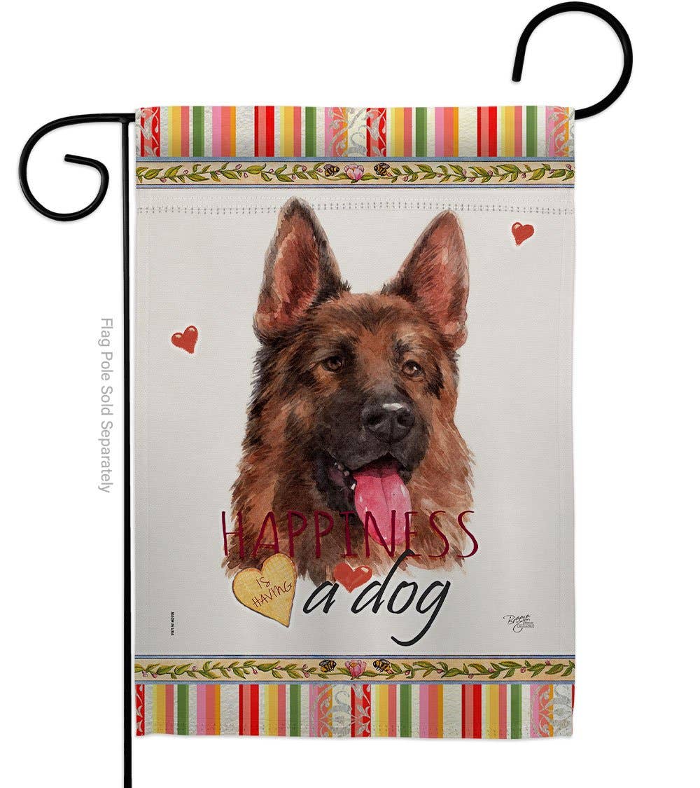 Flag Red German Shepherd Happiness Dog National Day Garden