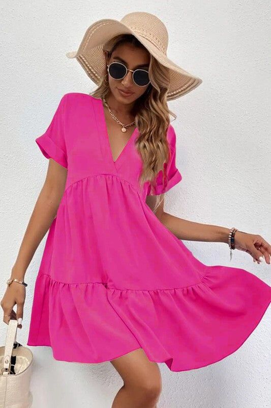 Rose Large swing casual skirt dress