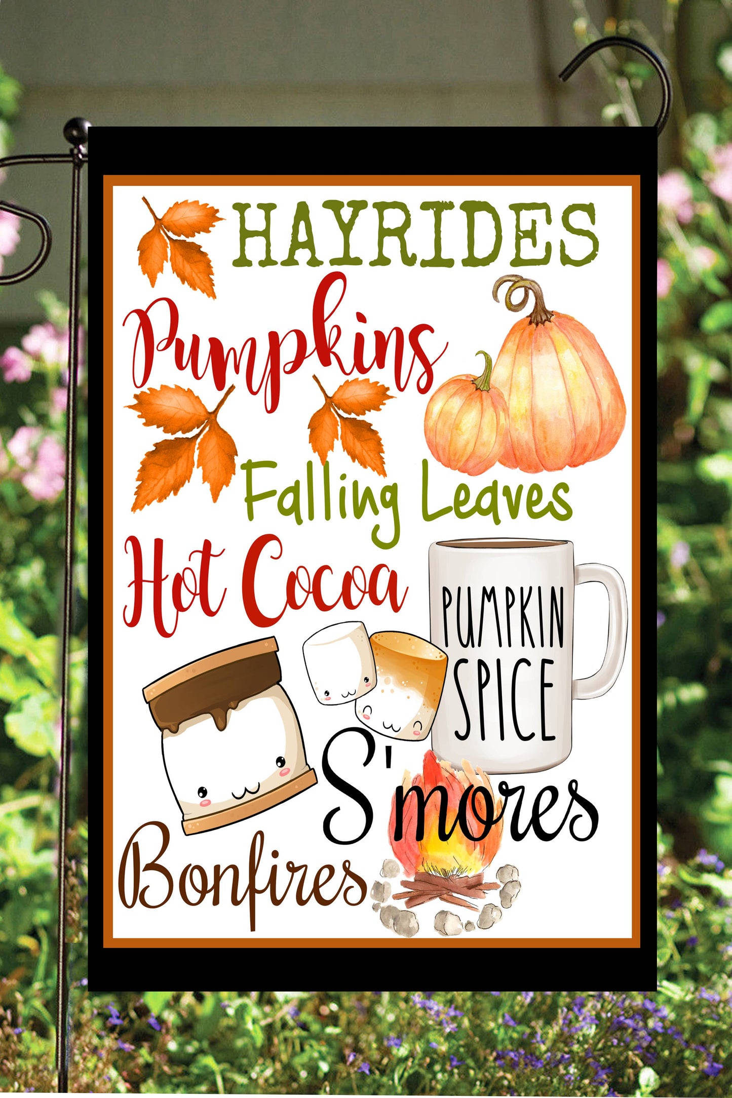 Hayrides and Pumpkins Garden Flag G1595