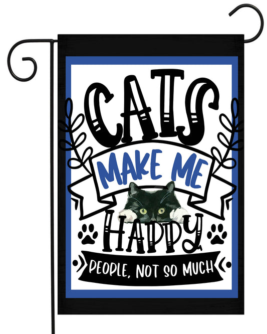 Cats Make Me Happy Garden Flag G2398