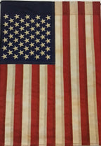 "Tea-Stained American Flag" Double Applique Garden Flag