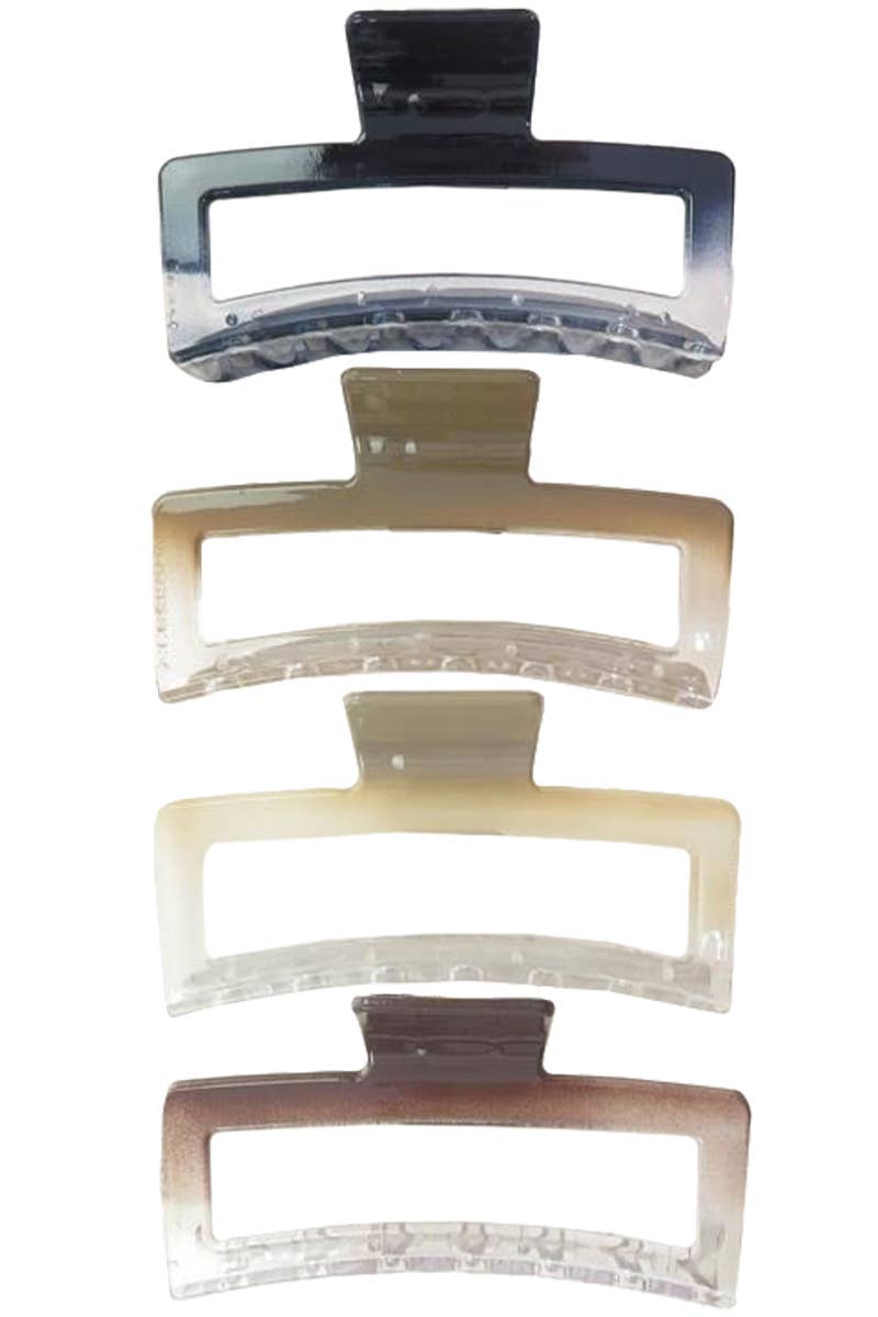 Ombre Dip Dye Extra Wide Block Clear Hair Claw