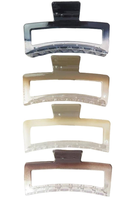 Ombre Dip Dye Extra Wide Block Clear Hair Claw
