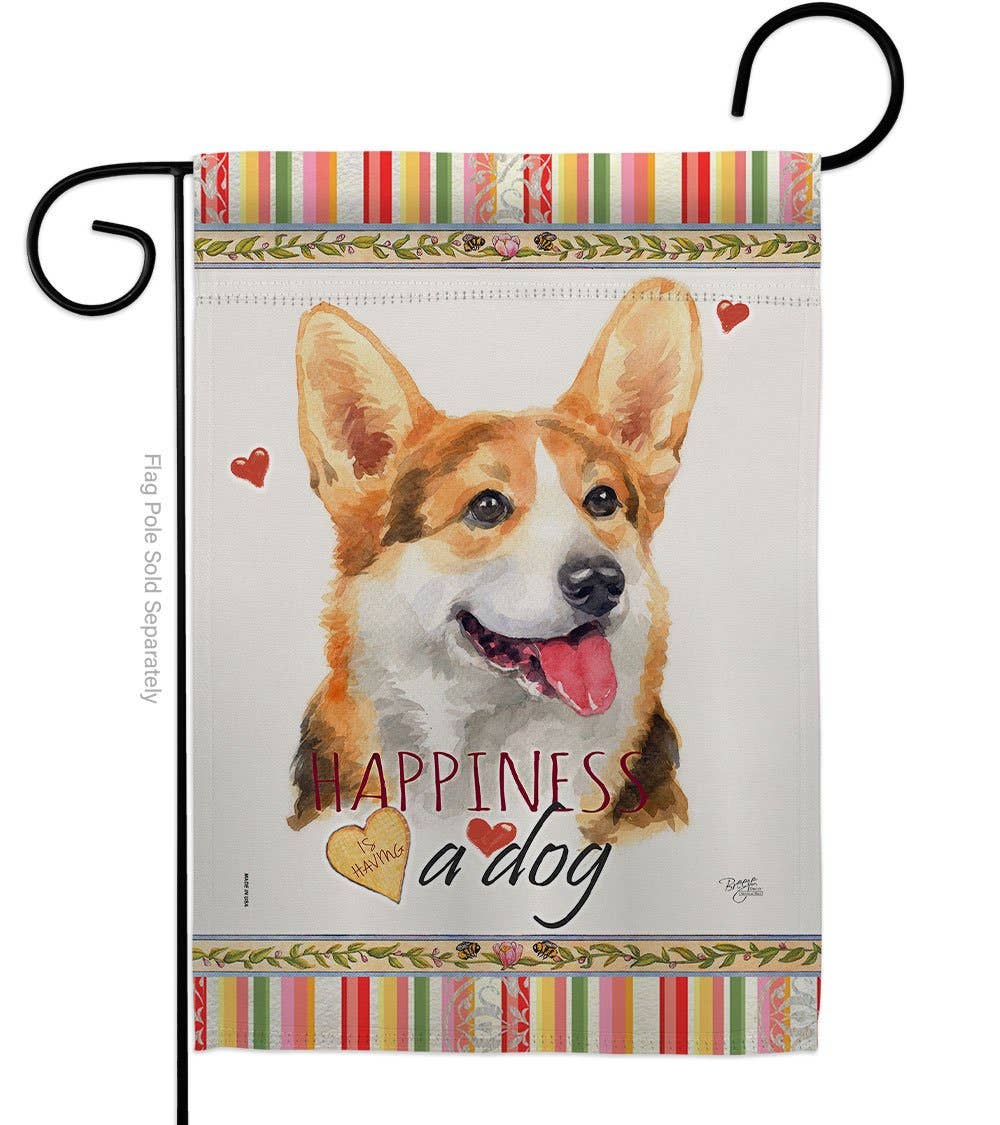 Pembroke Welsh Corgi Happiness Animals Dog Decor Flag