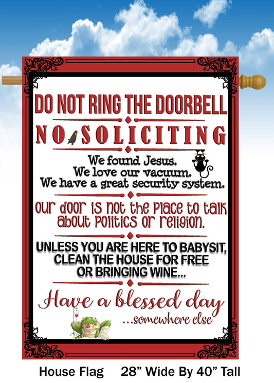 No Soliciting House Flag H1569