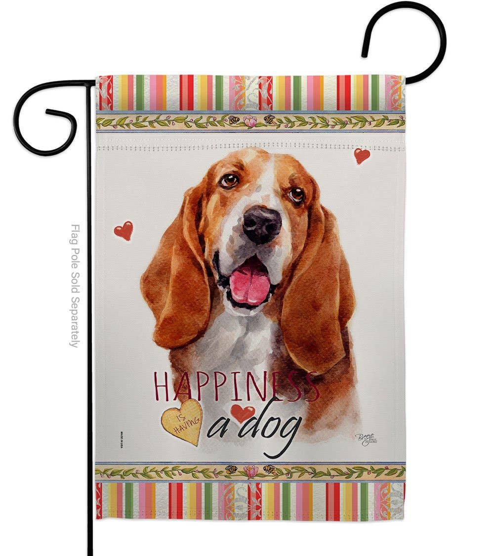Basset Hound Happiness Animals Dog Decor Flag