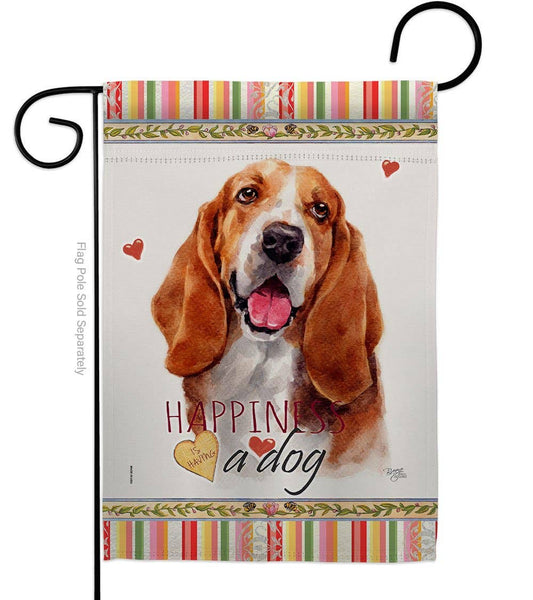Basset Hound Happiness Animals Dog Decor Flag