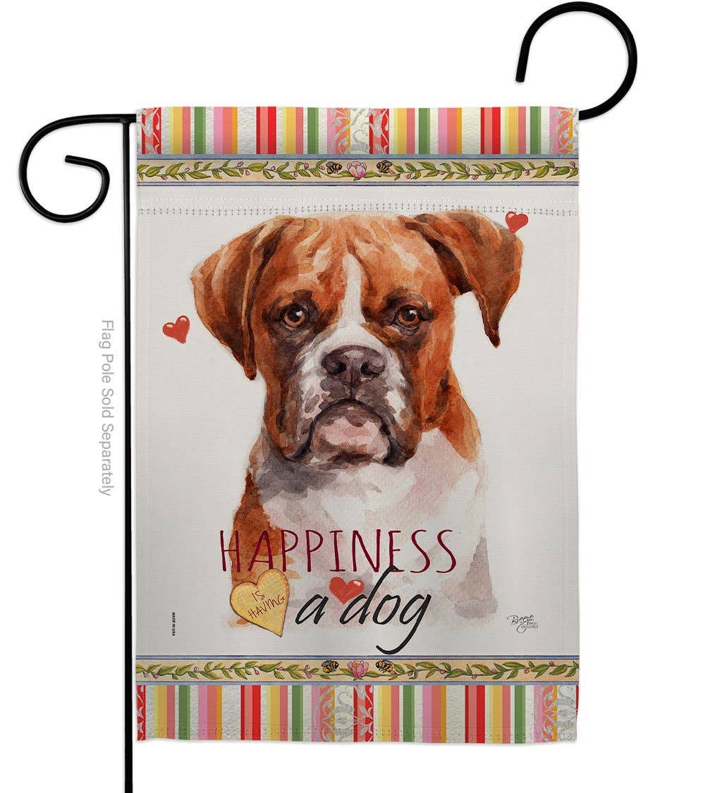 Boxer Happiness Animals Dog Decor Flag