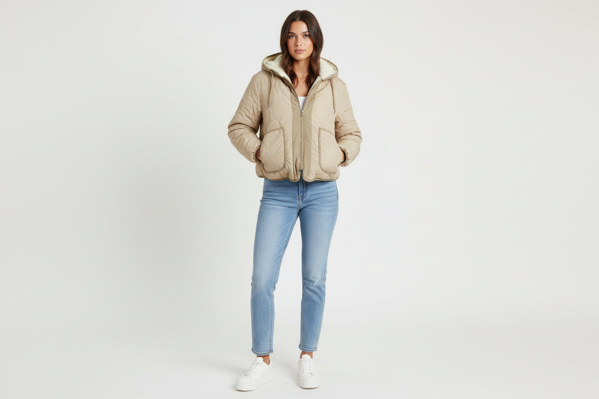 Reversible faux fur coat three colors
