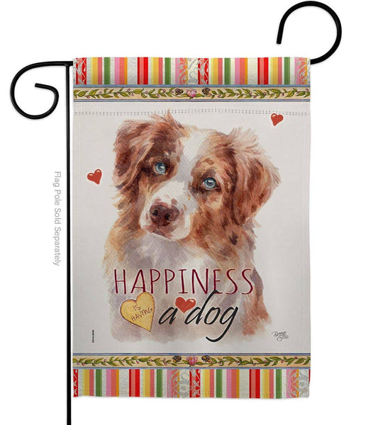 Red Australian Shepherd Happiness Animals Dog Decor Flag
