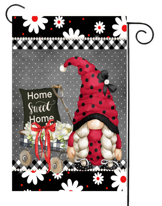 Lady Bug Gnome Garden Flag G2260