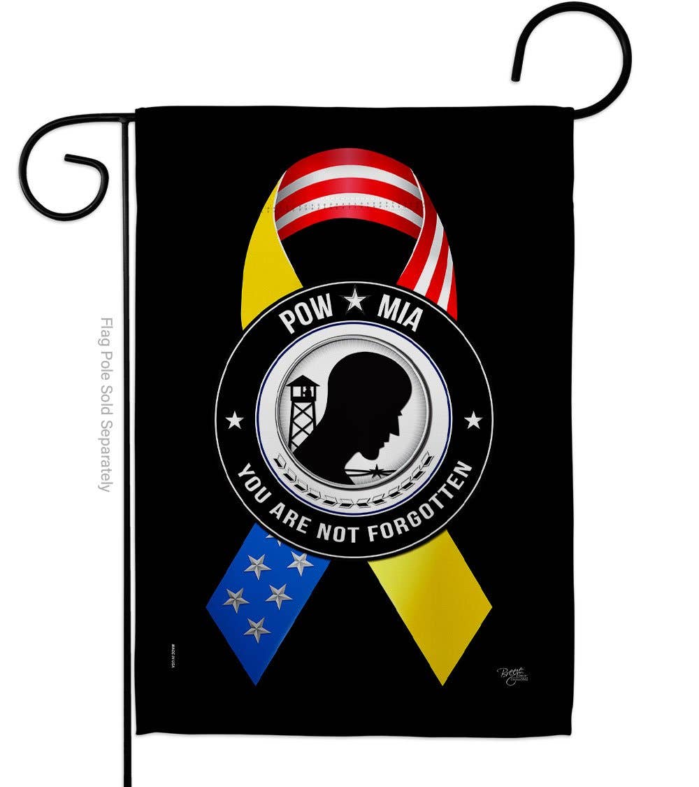Support POW MIA Troops Armed Forces Ribbon Decor Flag