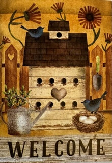 Spring Birdhouse Flag