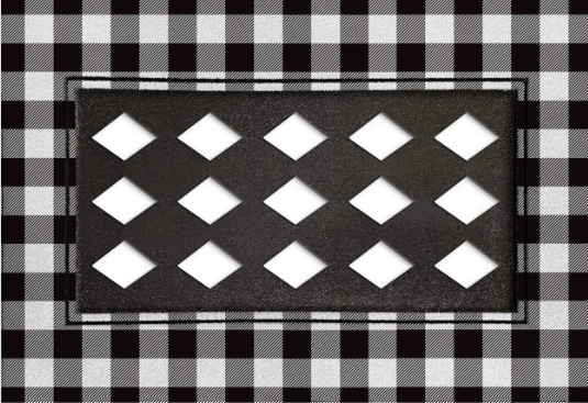 Black and White Buffalo Check Flocked Sassafras Mat Tray