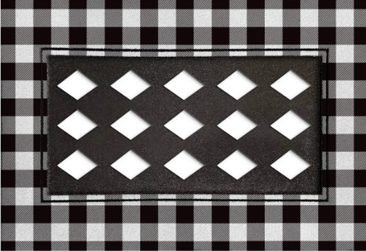 Black and White Buffalo Check Flocked Sassafras Mat Tray