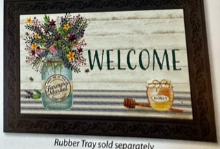 Wildflower Jar Spring Door Mat