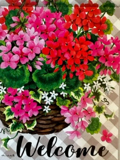 Hanging Geranium Spring Flag