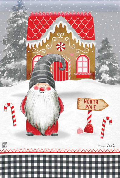 Holiday Gnome Christmas Flag