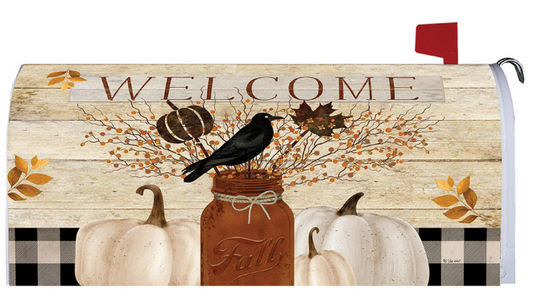 Mason Jar Crow Mailbox Cover