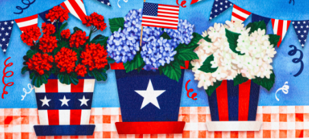 Patriotic Flower Pot Sassafras Switch Mat