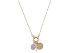 Gold Spring Ring Necklace With Crystal