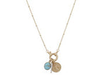 Gold Spring Ring Necklace With Crystal