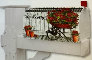 Geranium Wheelbarrow Spring Mailbox Cover