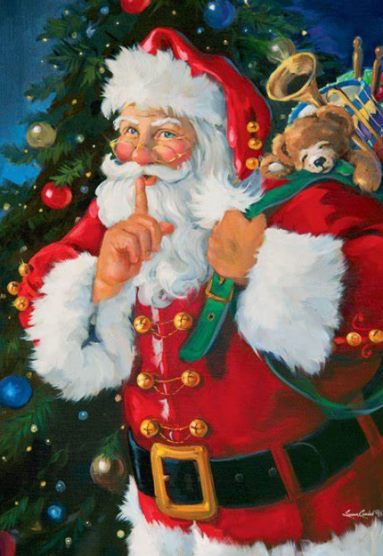 Whispering Santa Christmas Flag