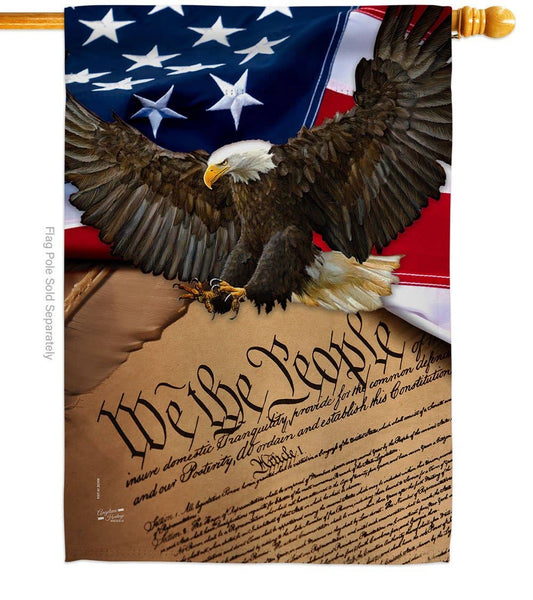 We the People Americana Star and Stripes Bird Decor Flag