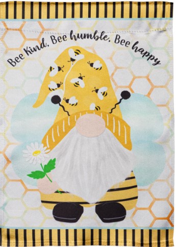Bee Humble Bee Gnome Garden Lustre Flag